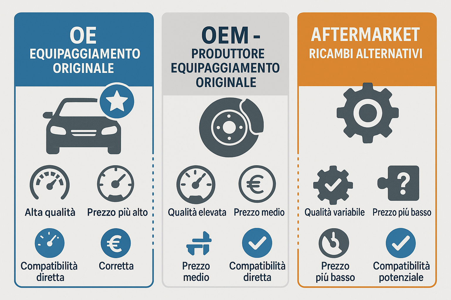 - Differenze tra pezzi auto OE, OEM e AfterMarket