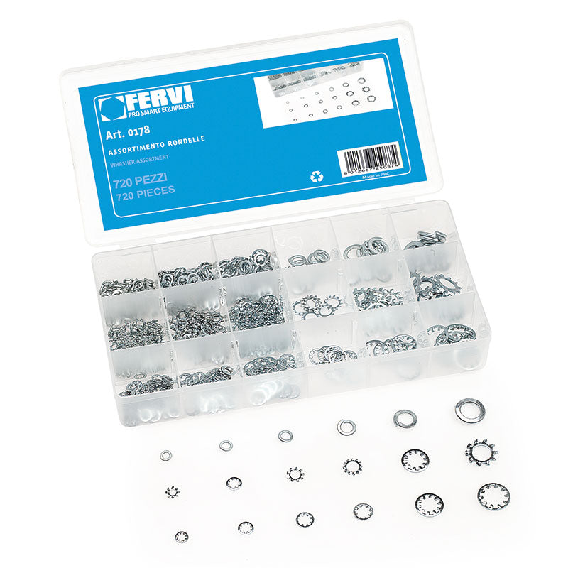 Assortimento Rondelle In Alluminio Marca Fervi Art.0178 BIBA-RICAMBI