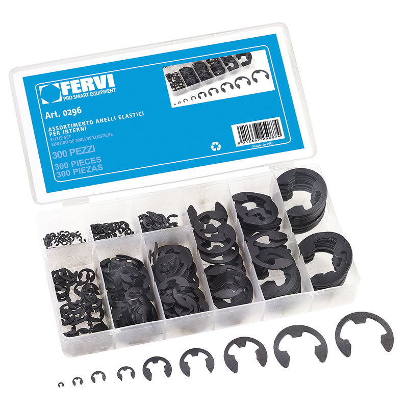Assortimento Anelli Elastici Per Esterni In Acciaio Marca Fervi Art.0296 BIBA-RICAMBI