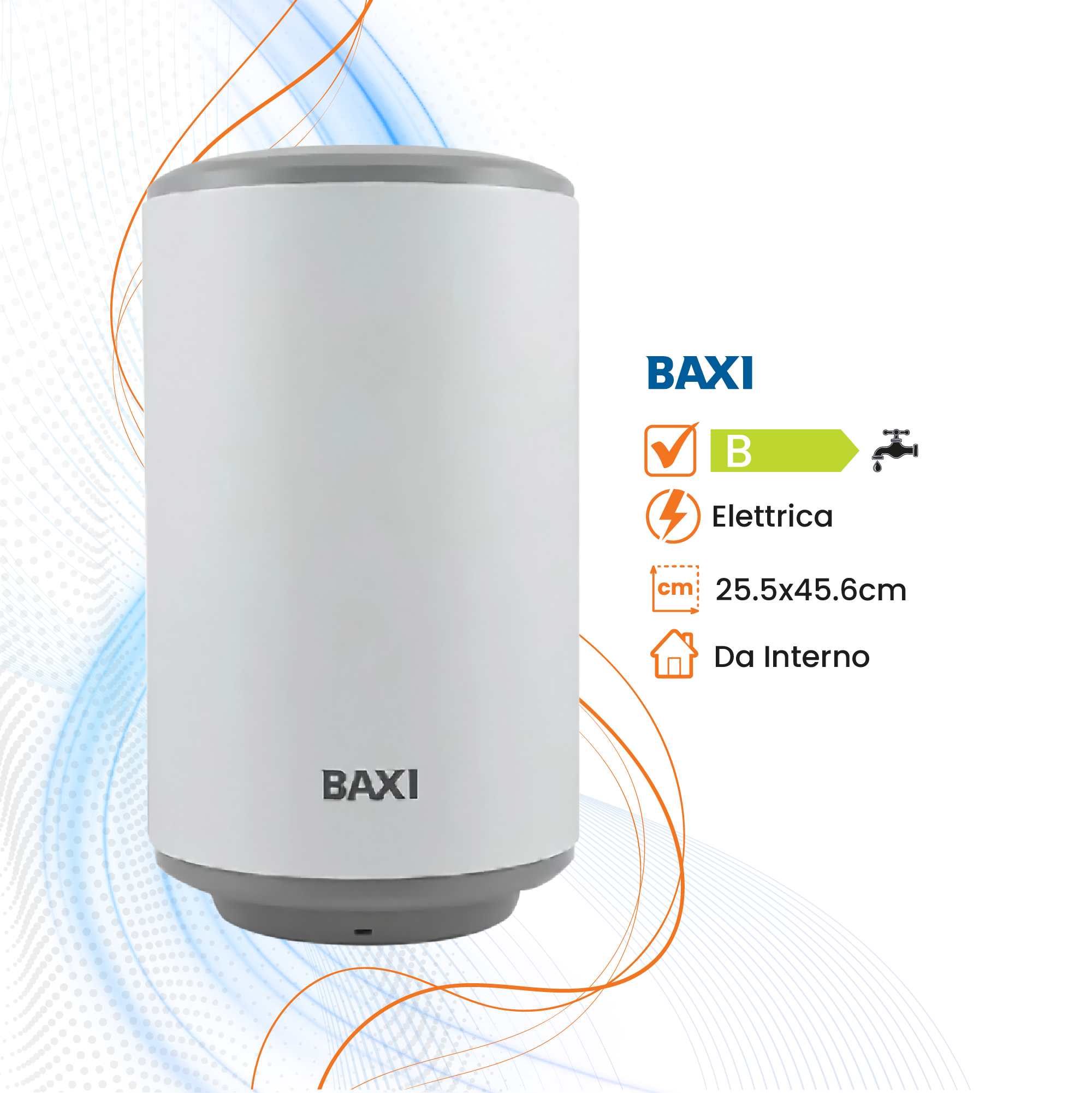 Scaldabagno Baxi Extra+ Elettrico Sopralavello/Sottolavello - BIBA-RICAMBI