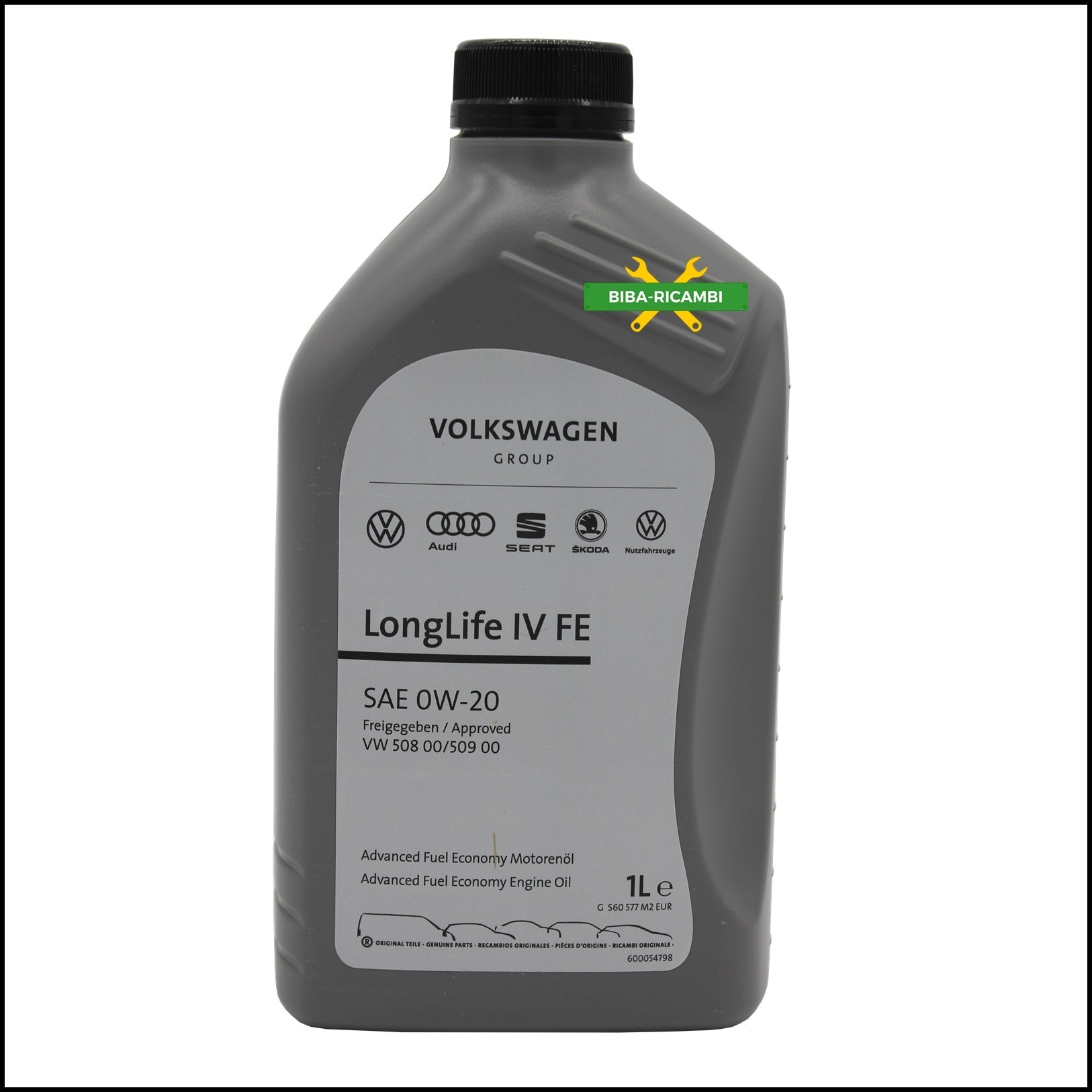 A. Olio Motore 0W-20 LongLife IV Nuova Generazione Euro 6 Specifica VW 508.00 / 509.00 BIBA-RICAMBI
