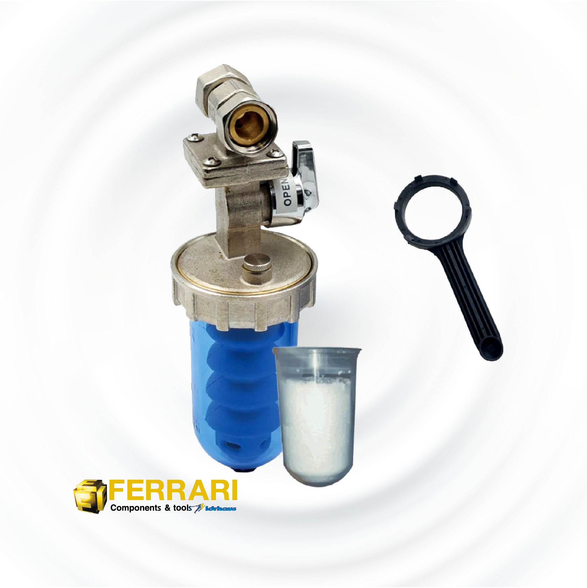 DOSATORE PROPORZIONALE DI POLIFOSFATI IN POLVERE CON BY-PASS FERRARI DOSAFER 1/2"