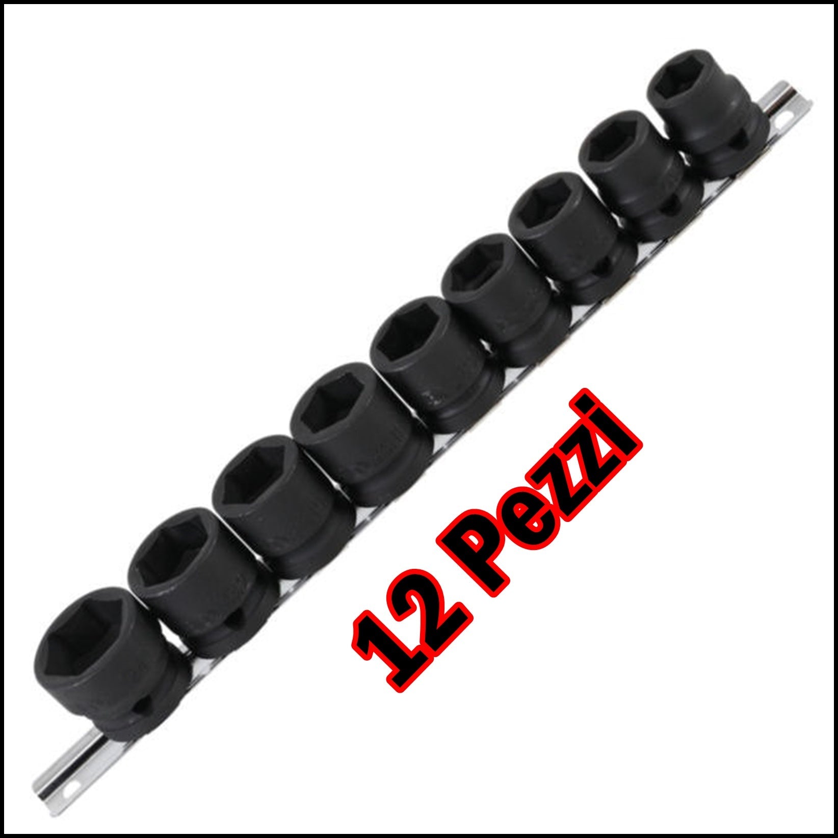 Serie 12 Bussole Esagonali Impact Extra-Corte 10-21 BIBA-RICAMBI