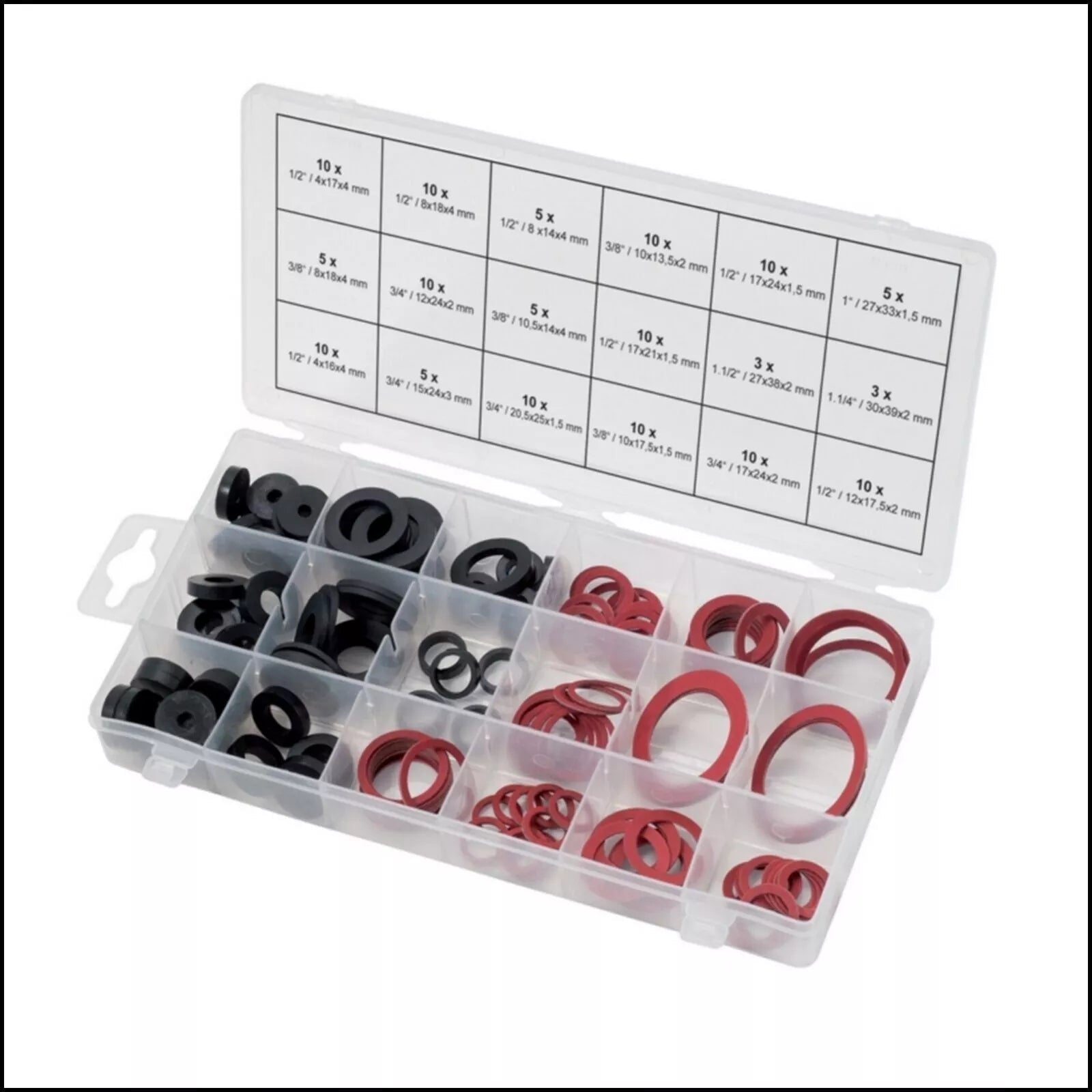 Assortimento Guarnizioni Gomma Fibra 141 Pezzi ASTA