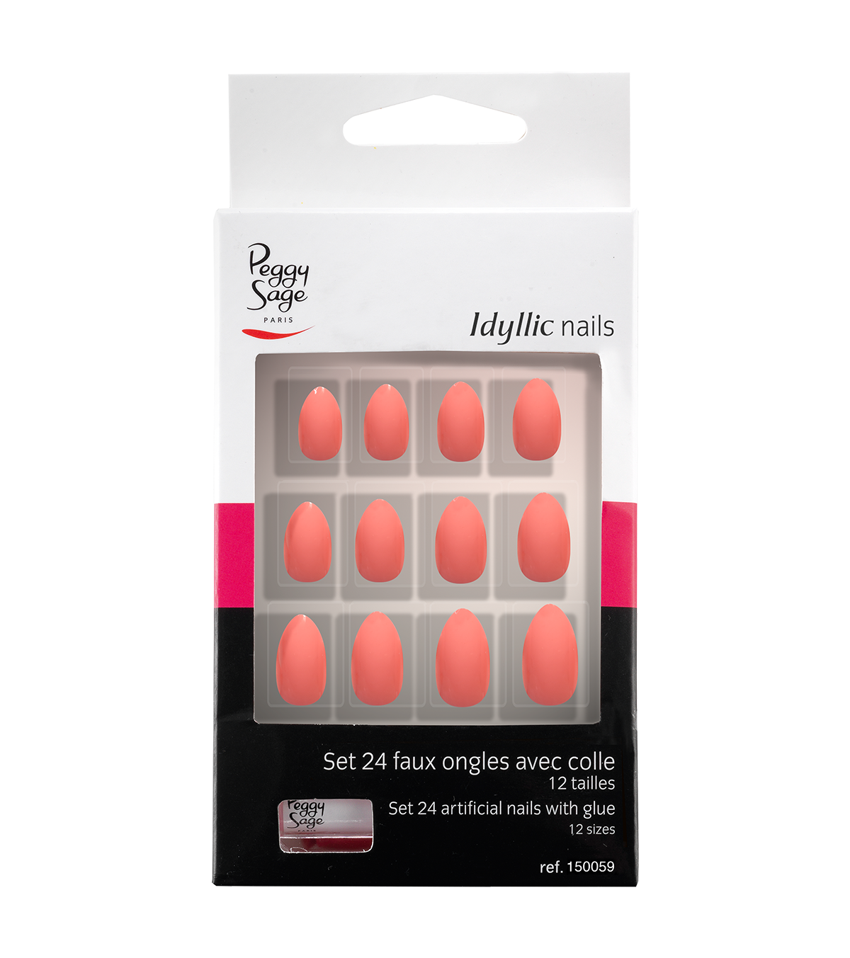 PEGGY SAGE SET 24 UNGHIE FINTE IDYLLIC NAILS - PINK STILETTO - BIBA-RICAMBI