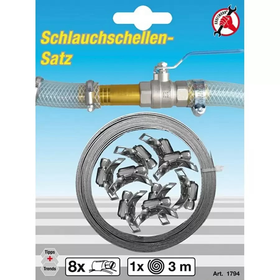 KRAFTMANN Set fascetta a nastro con clips - codice BGS1794 BGS GERMANY