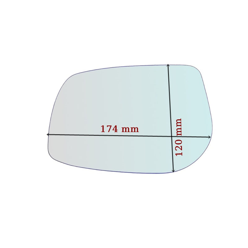 Vetro Specchio Retrovisore Lato DX Per Toyota Auris I (E15) dal 2006-2012 - BIBA-RICAMBI