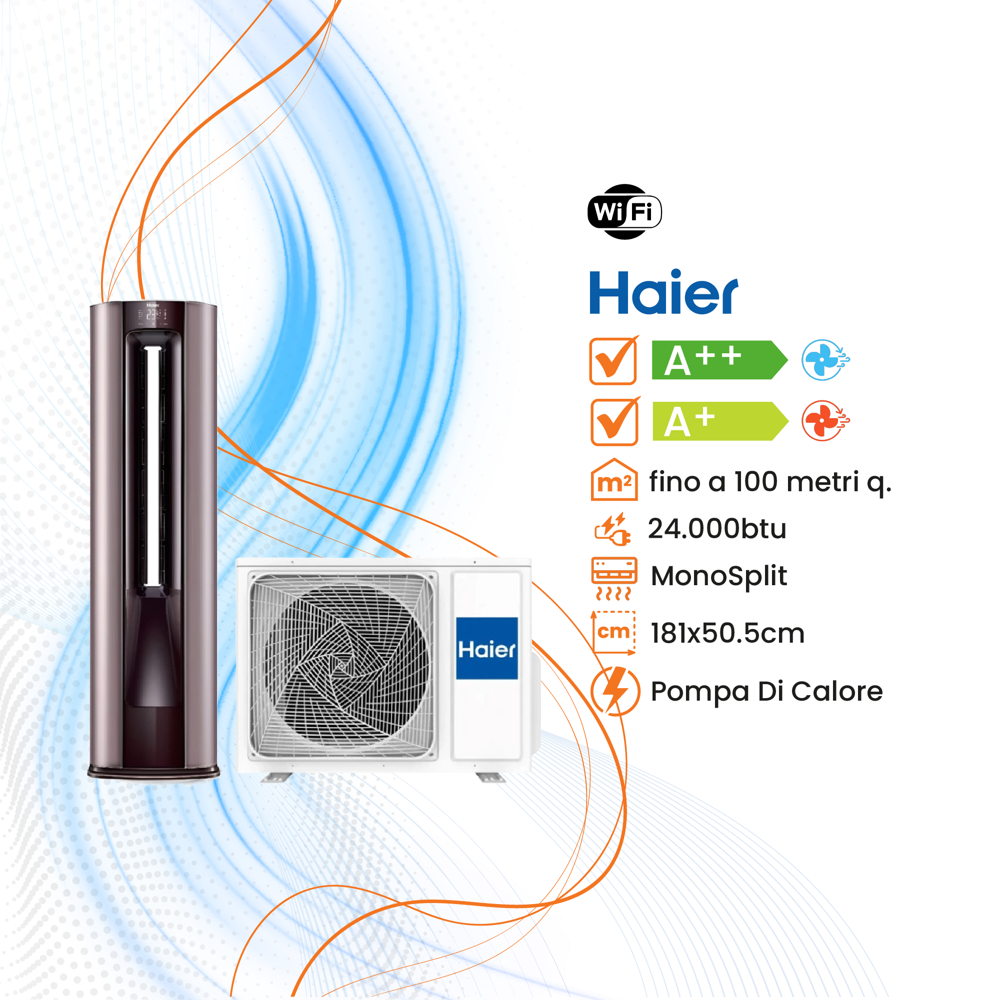 Climatizzatore Haier Colonna Inverter R-32 WiFi