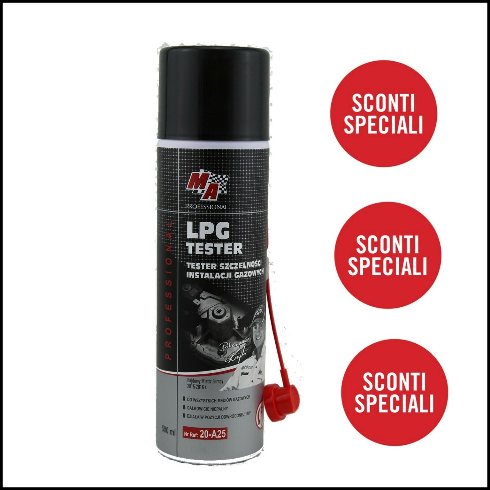 B. Spray rivelatore fughe di gas Gpl Metano Lpg Tester 500 ml BIBA-RICAMBI