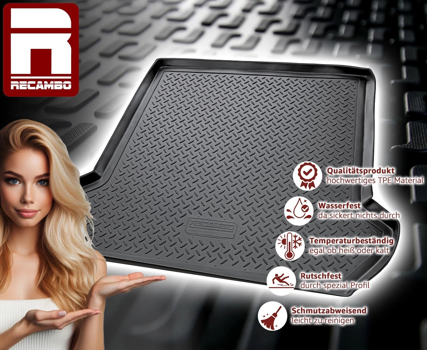 Vasca Baule In Gomma Compatibile Per BMW Serie 5 (E61) Touring dal 2004>