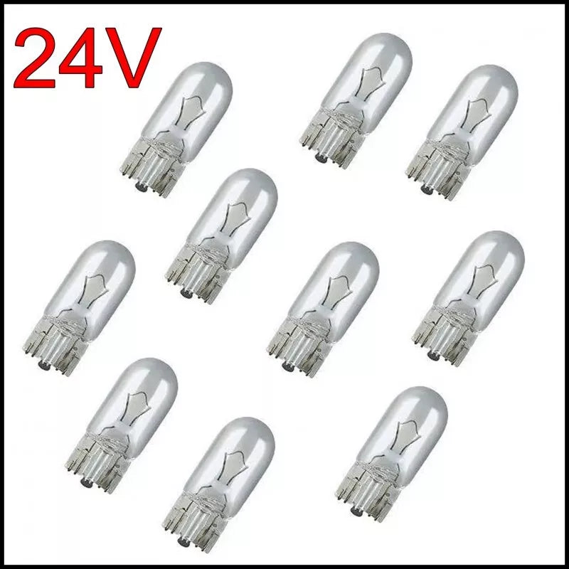 Luci Di Posizione Lampadine Tutto Vetro W5W T10 24V 5W (10pz) HELMER