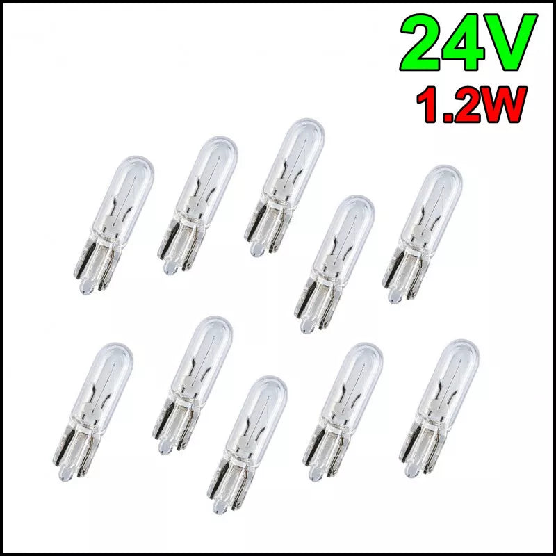 Lampadina Tutto Vetro T5 24V 1.2W Base W2x4,6d (10pz) HELMER