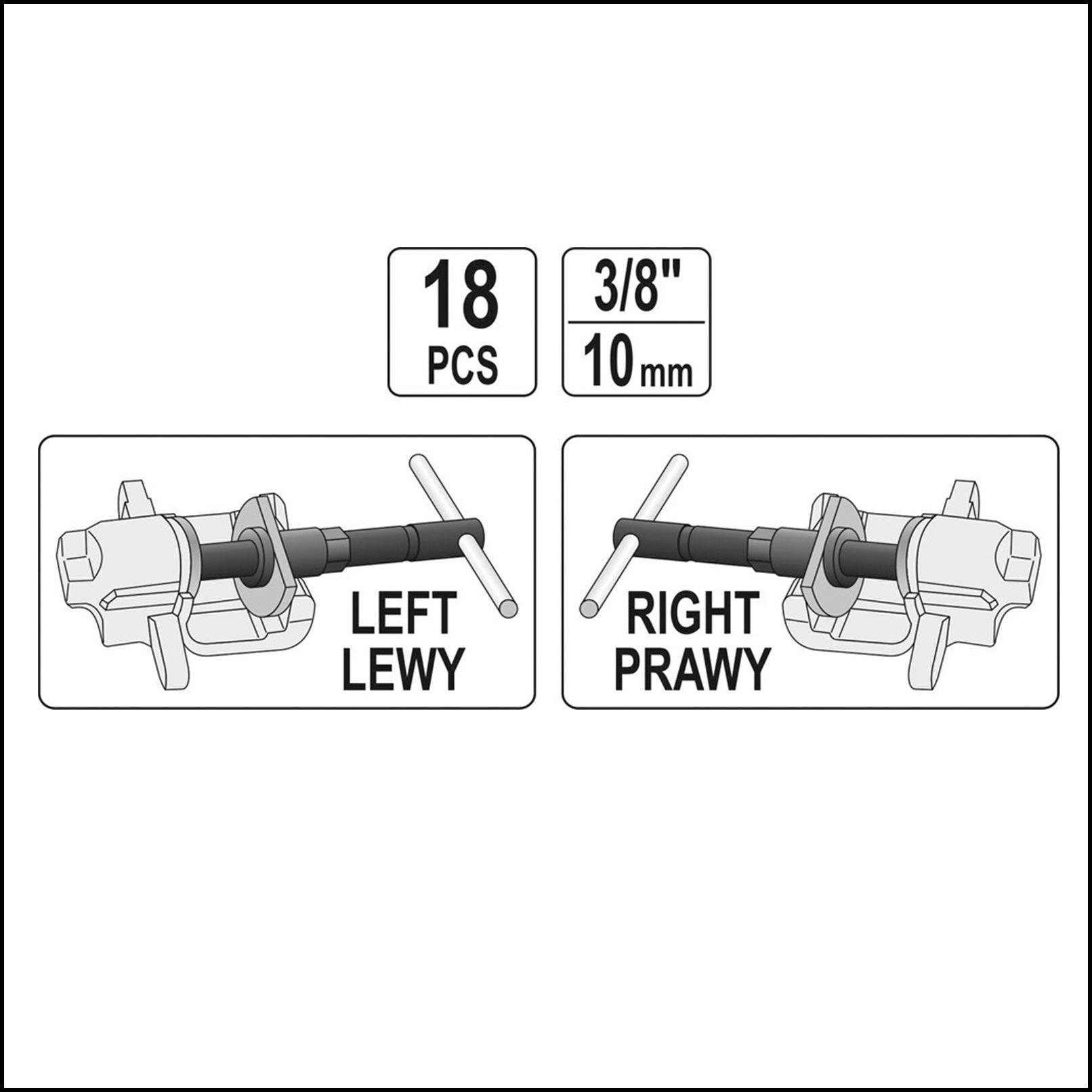 SET 18 PEZZI, ARRETRATORE PISTONCINI FRENO USO PROFESIONALE BIBA-RICAMBI