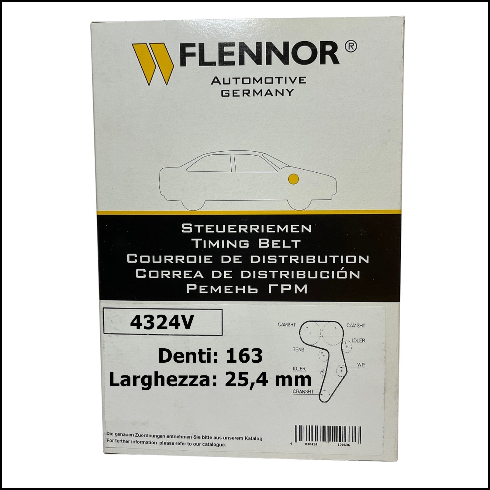 4324V Flennor Cinghia Distribuzione Hyundai Galloper | Starex | Terracan | Kia Pregio | Mitsubishi L200 | Delica | Pajero BIBA-RICAMBI