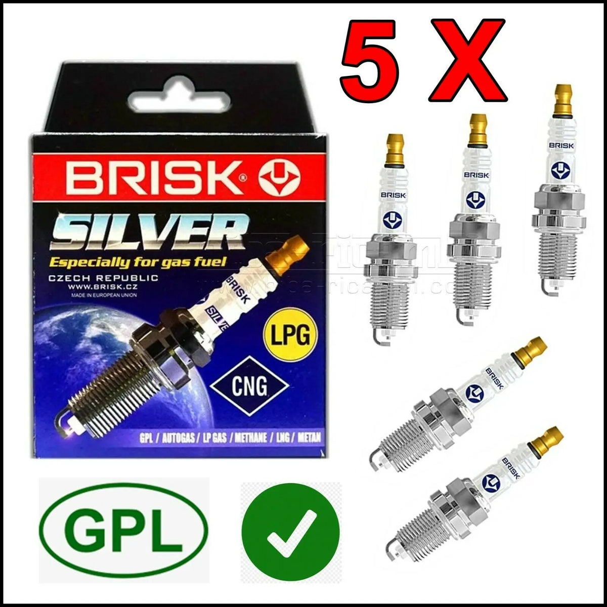Kit 5 Candele Specifiche Gpl | Metano Adattabile Volvo XC90 I dal 2002-2014 BIBA-RICAMBI