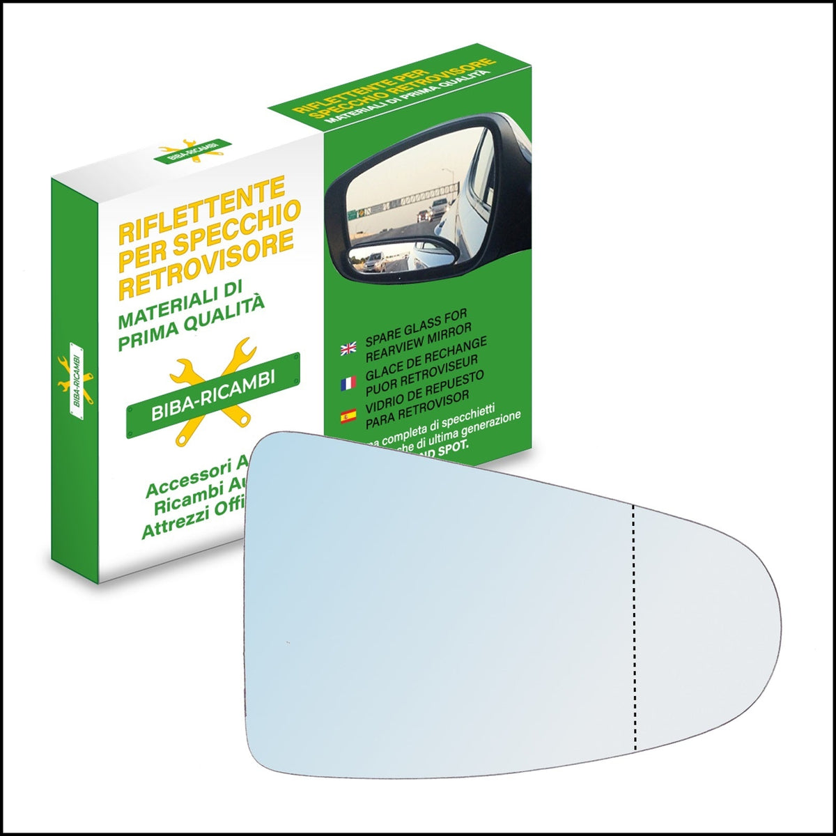 Vetro Specchio Retrovisore Asferico Lato-DX Compatibile Per Malaguti Madison BIBA-RICAMBI