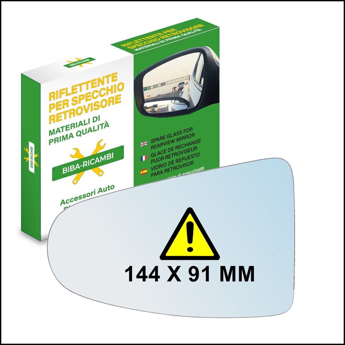 Vetro Specchio Retrovisore Asferico Lato-DX Compatibile Per Malaguti Madison BIBA-RICAMBI