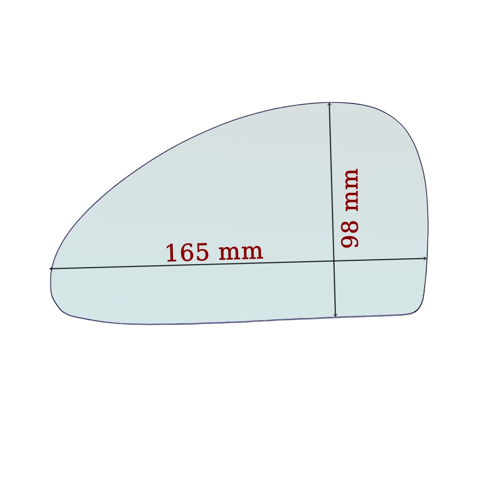 Vetro Specchio ASFERICO Lato DX-Passeggero Per Ford Cougar (EC) dal 1998-2001 - BIBA-RICAMBI