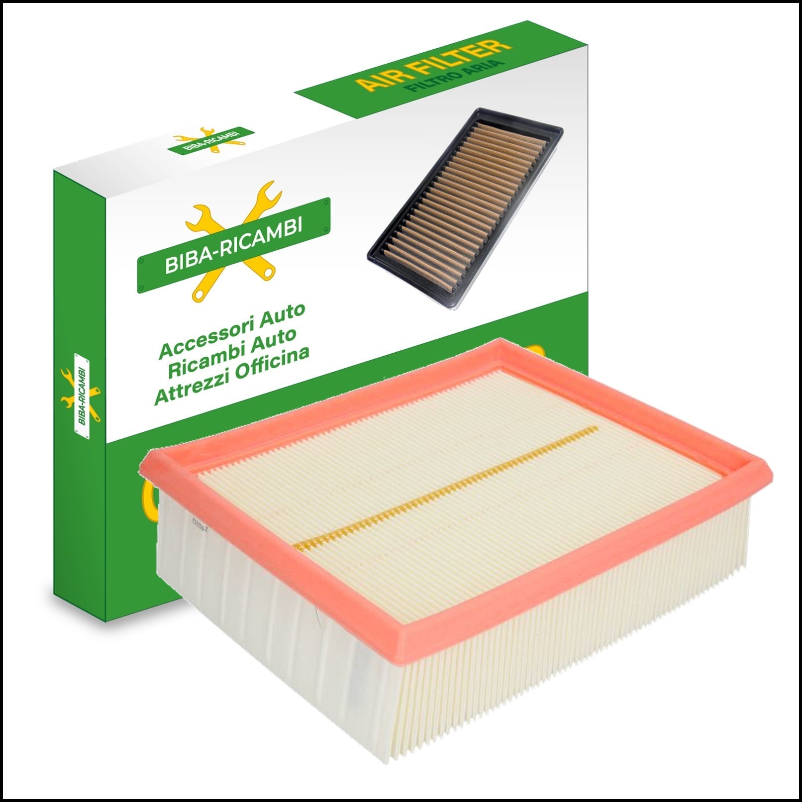 Filtro Aria Motore Adattabile Peugeot 206 (2A,2E) 1.9 Diesel 51kw/69cv dal 1998> BIBA-RICAMBI