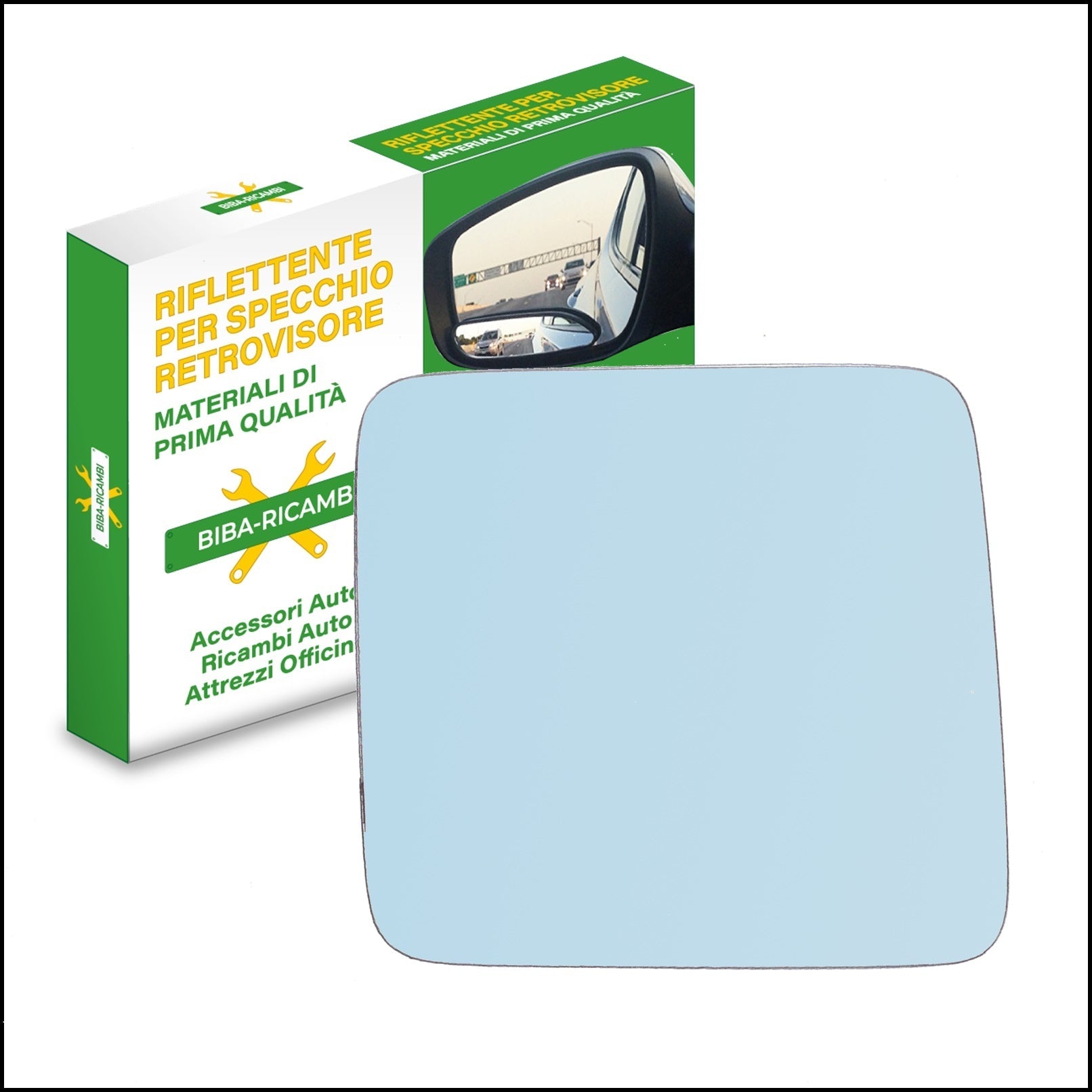 Vetro Specchio Retrovisore Lato DX Compatibile Per M.B Serie 124 (W124) 1984-1993 BIBA-RICAMBI