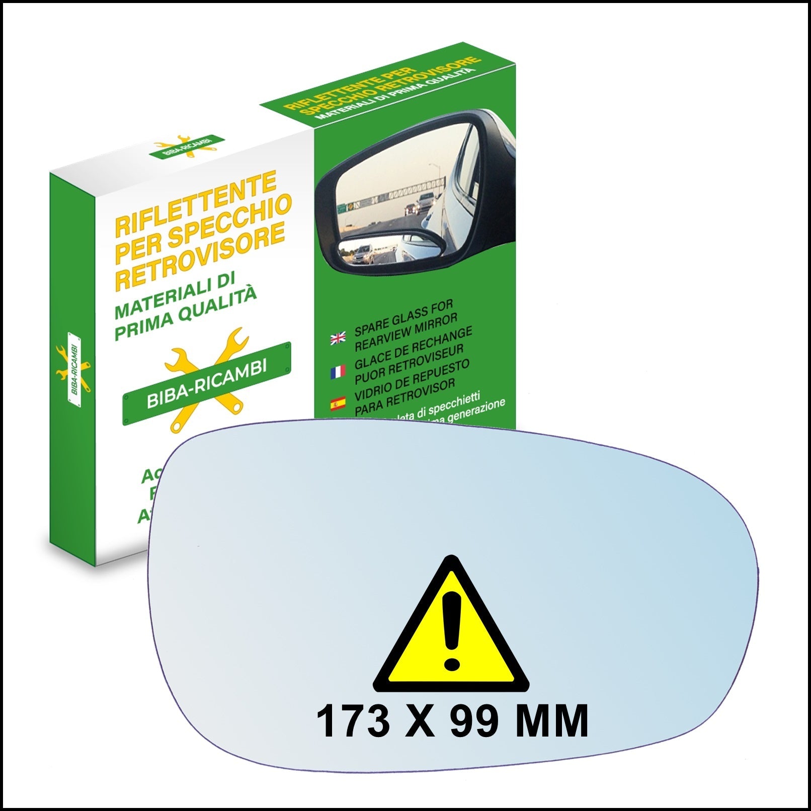 Vetro Specchio Retrovisore Lato DX Compatibile Per Peugeot 607 dal 2000> BIBA-RICAMBI
