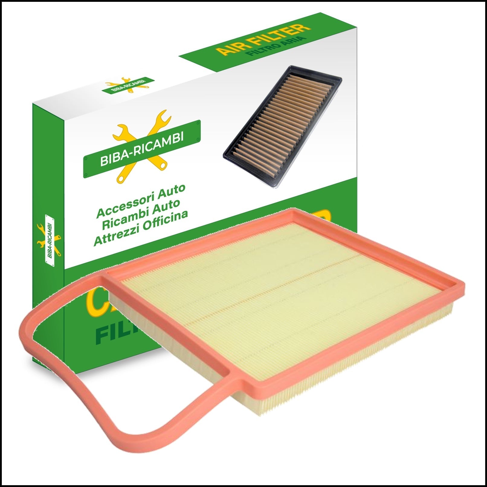 Filtro Aria Motore Adattabile Vw Polo (9N) 1.2 Benzina 40kw/54cv dal 2002> BIBA-RICAMBI