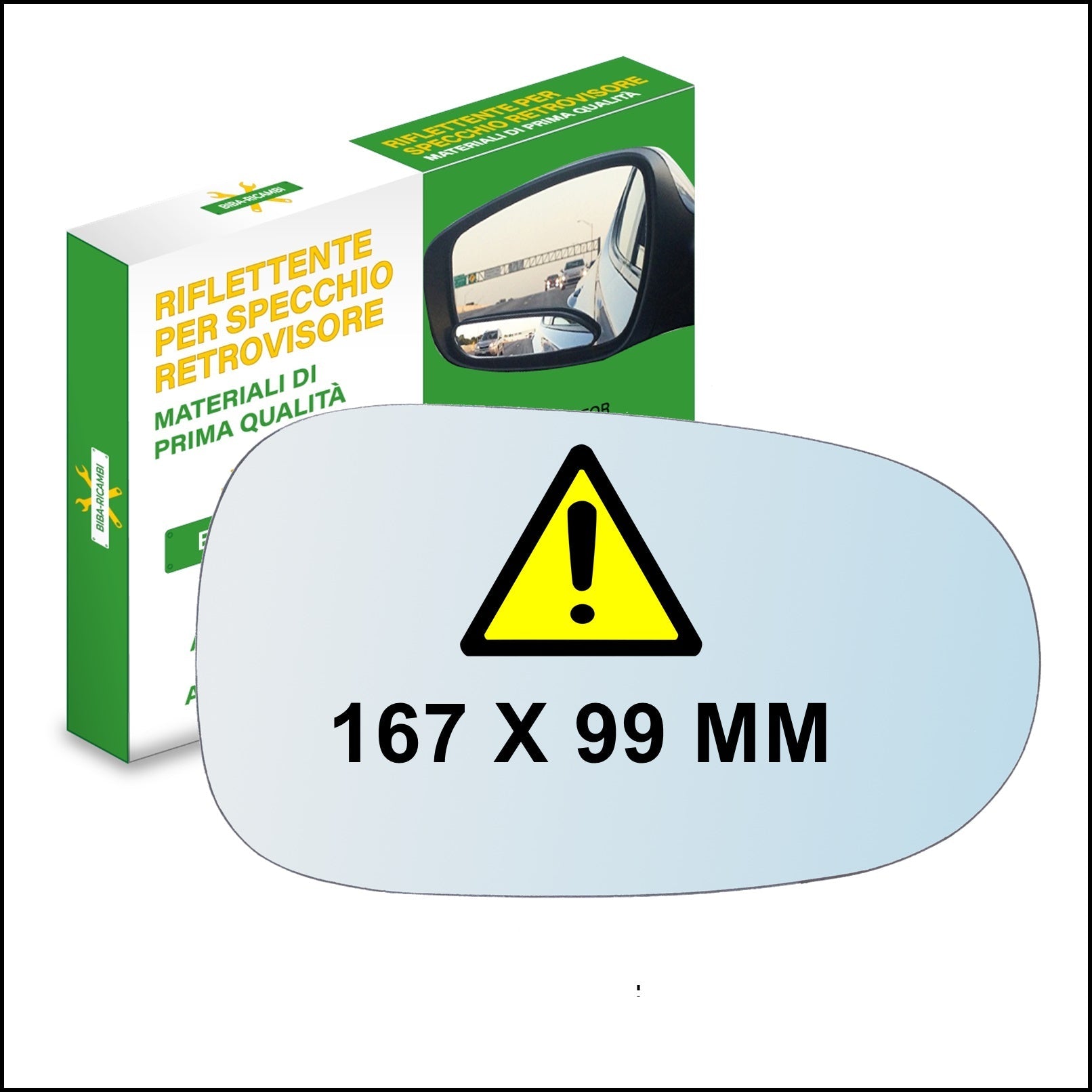 Vetro Specchio Retrovisore Lato DX Compatibile Per Nissan Primera (P10) dal 1990-1996 BIBA-RICAMBI