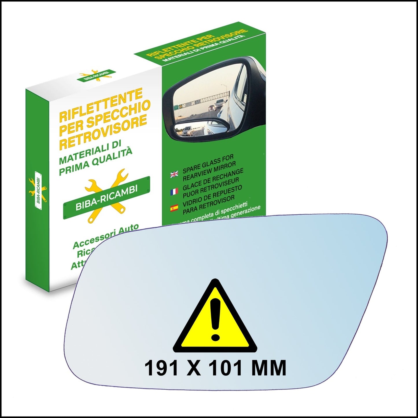 Vetro Specchio Retrovisore Azzurrato Asferico DX Compatibile Per Audi A4 (8D) Restyling BIBA-RICAMBI