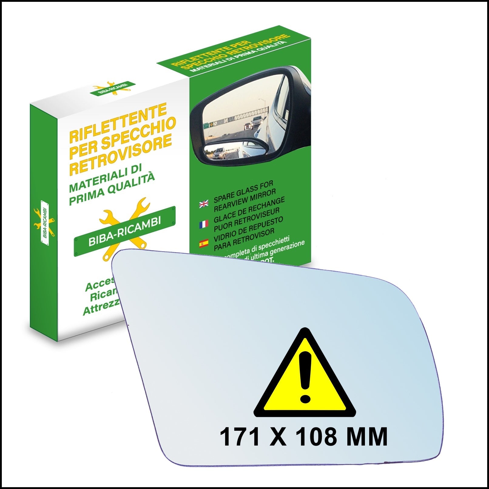 Vetro Specchio Retrovisore Lato DX Compatibile Per Opel Vectra A dal 1988-1995 BIBA-RICAMBI