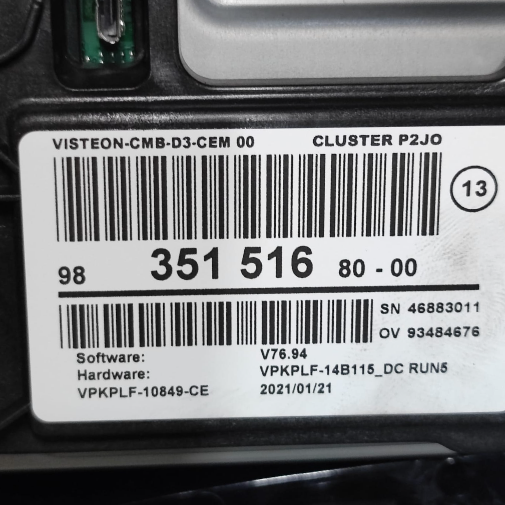 Tachimetro Digitale / Virtual Cockpit Opel Corsa F Elettrica cod: 9835151680 (2019-)
