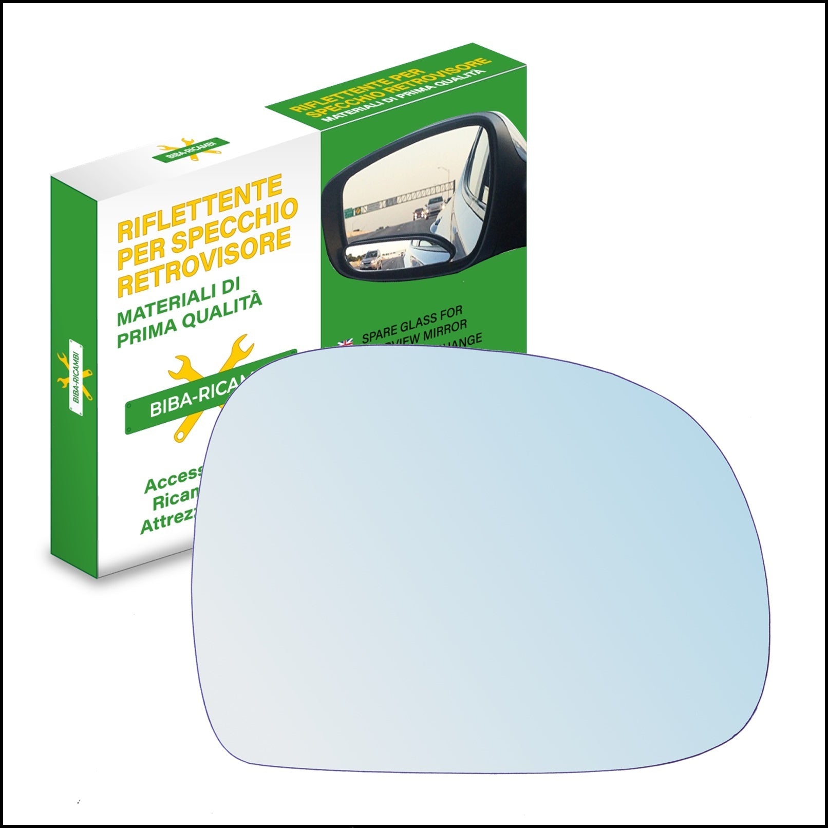 Vetro Specchio Retrovisore Lato DX Compatibile Per Opel Sintra (195x145mm) BIBA-RICAMBI