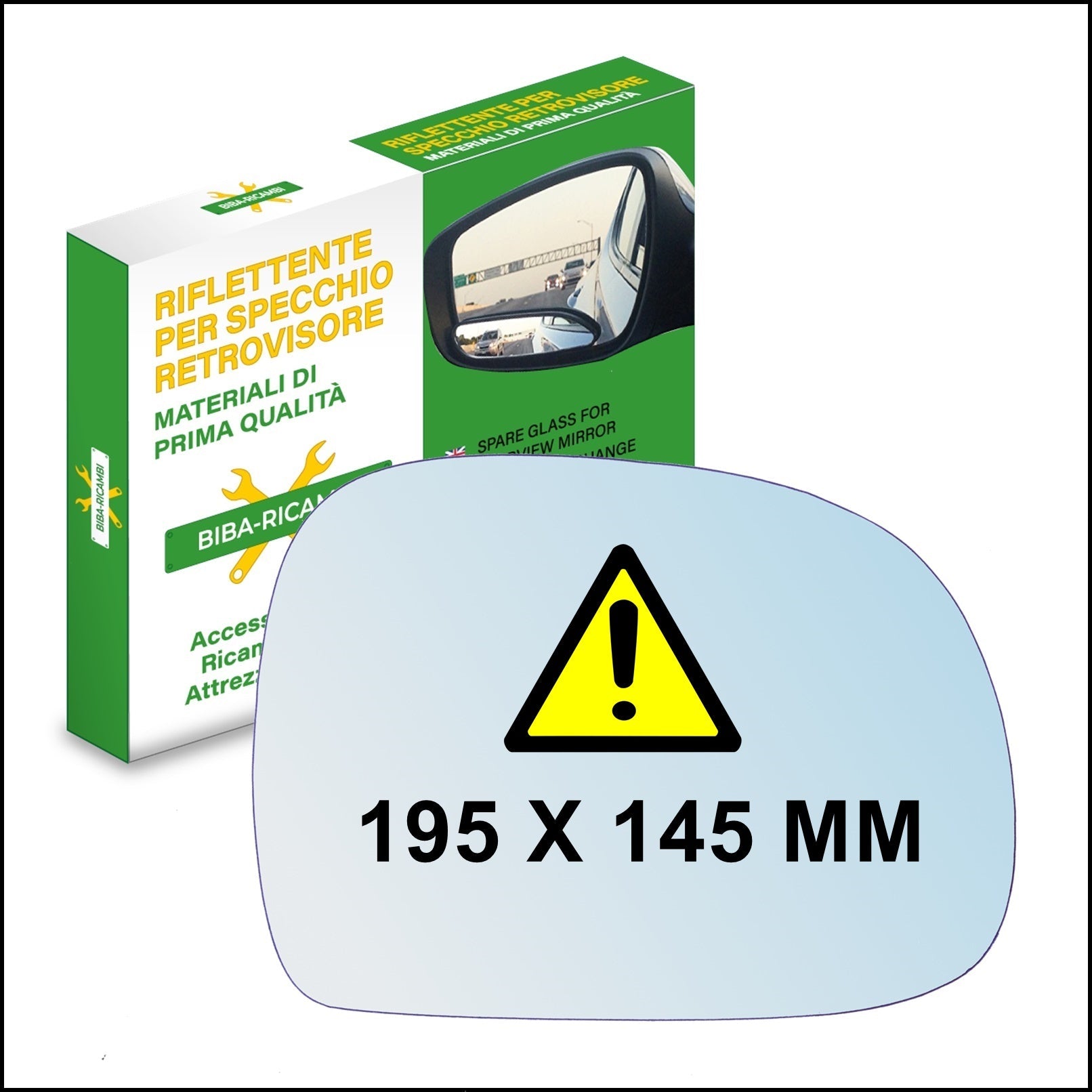 Vetro Specchio Retrovisore Lato DX Compatibile Per Opel Sintra (195x145mm) BIBA-RICAMBI