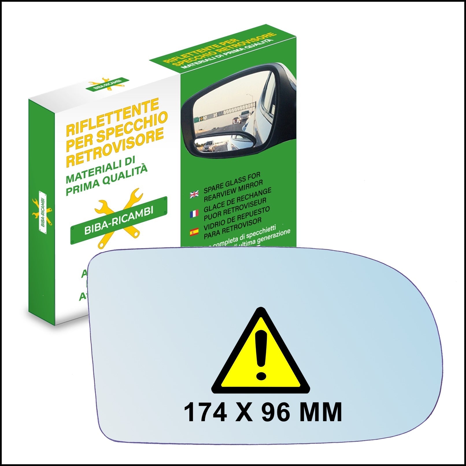 Vetro Specchio Retrovisore Lato DX Compatibile Per Renault Espace II dal 1991-1997 BIBA-RICAMBI