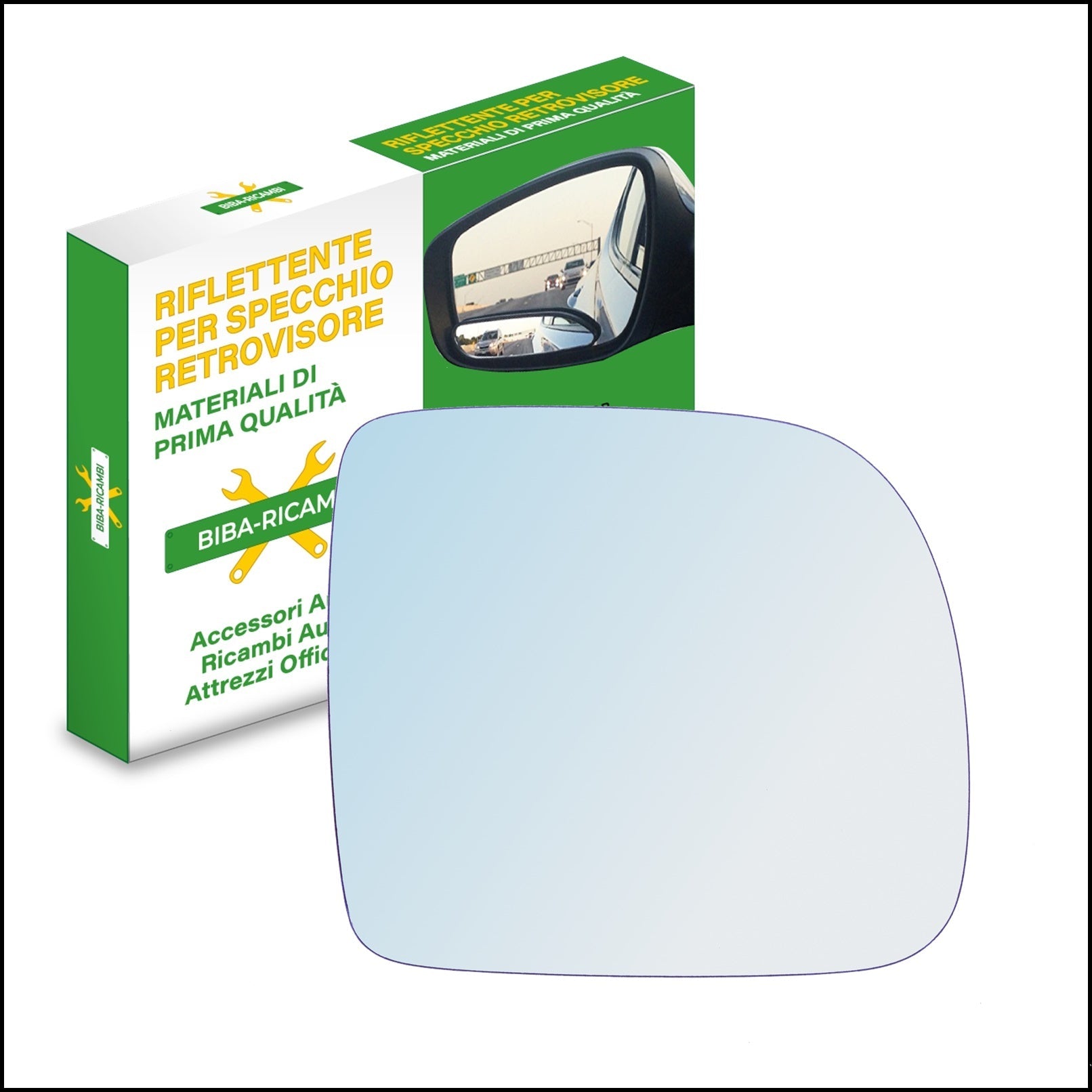 Vetro Specchio Retrovisore Lato DX Compatibile Per Renault Kangoo Dal 1997-2003 BIBA-RICAMBI