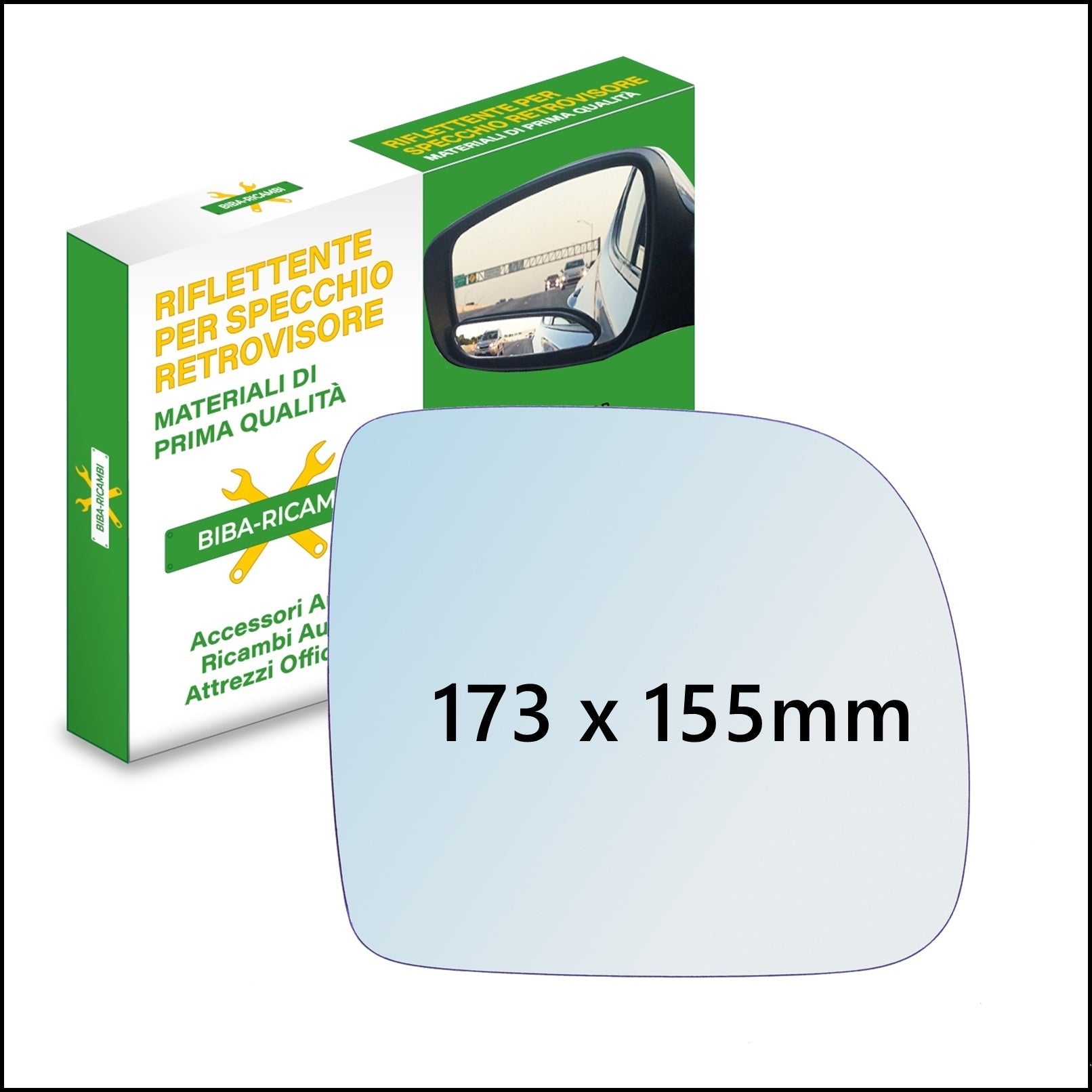 Vetro Specchio Retrovisore Lato DX Compatibile Per Renault Kangoo Dal 1997-2003 BIBA-RICAMBI