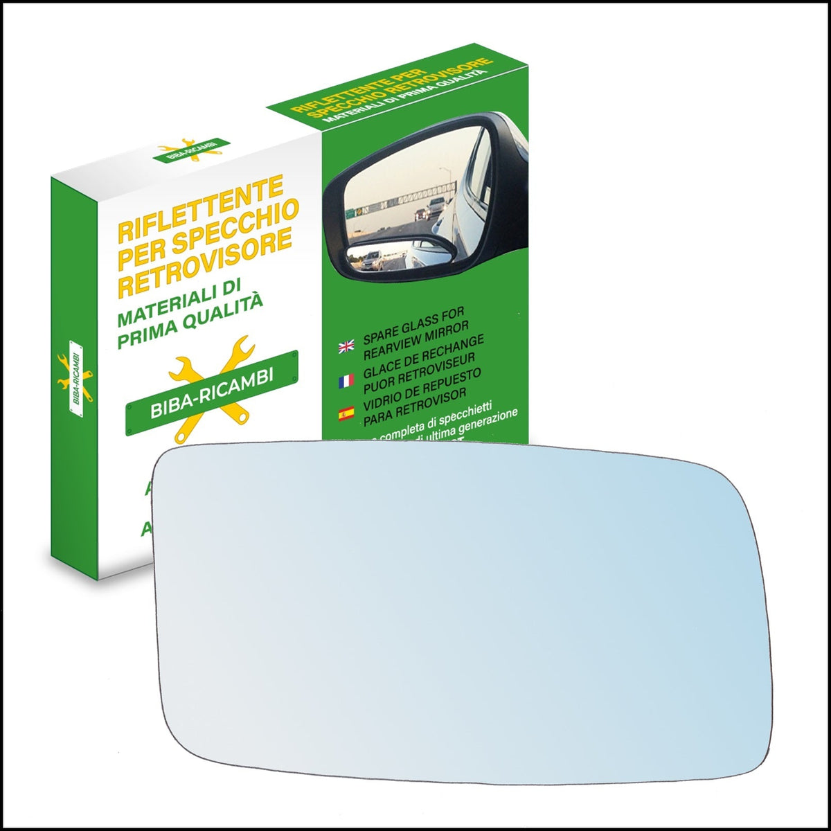 Vetro Specchio Retrovisore Lato DX Compatibile Per VW Scirocco II (53B) 1980-1992 BIBA-RICAMBI
