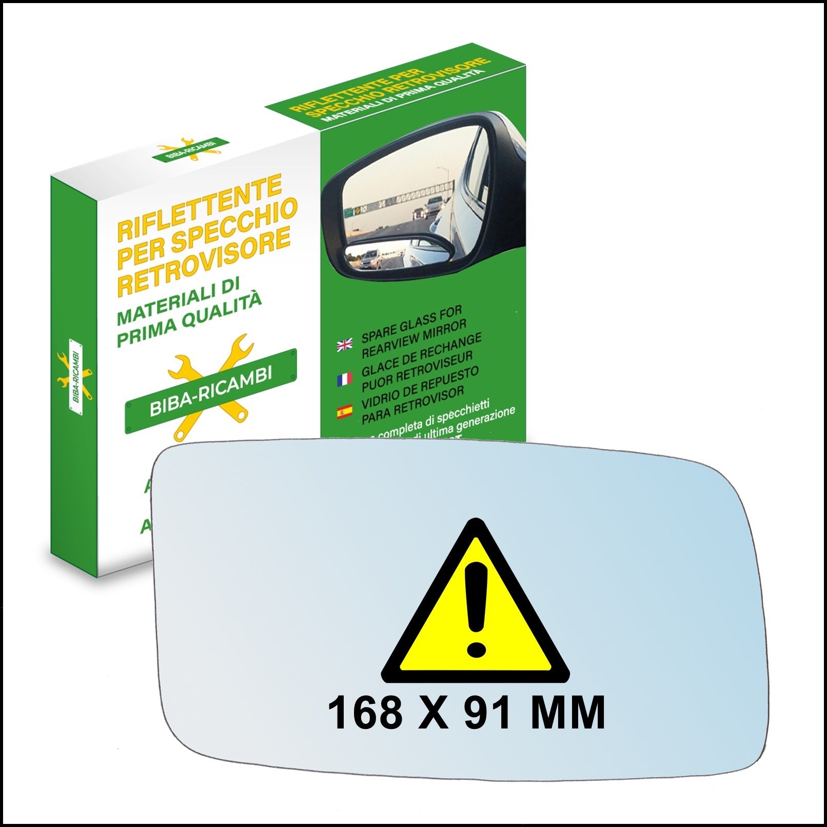 Vetro Specchio Retrovisore Lato DX Compatibile Per VW Santana (32B) 1980-1985 BIBA-RICAMBI