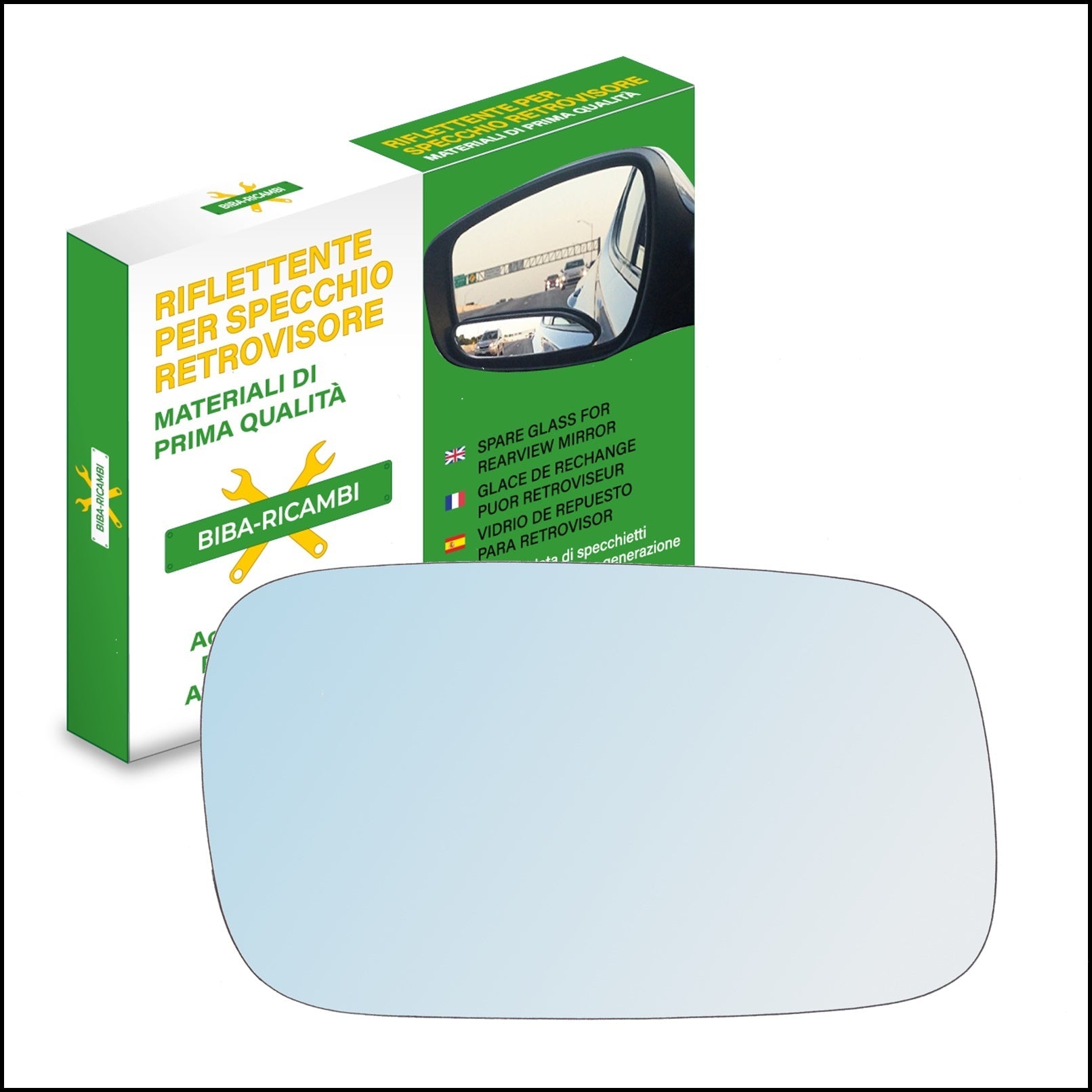 Vetro Specchio Retrovisore Lato DX Compatibile Per VW Passat dal 1990-1996 BIBA-RICAMBI