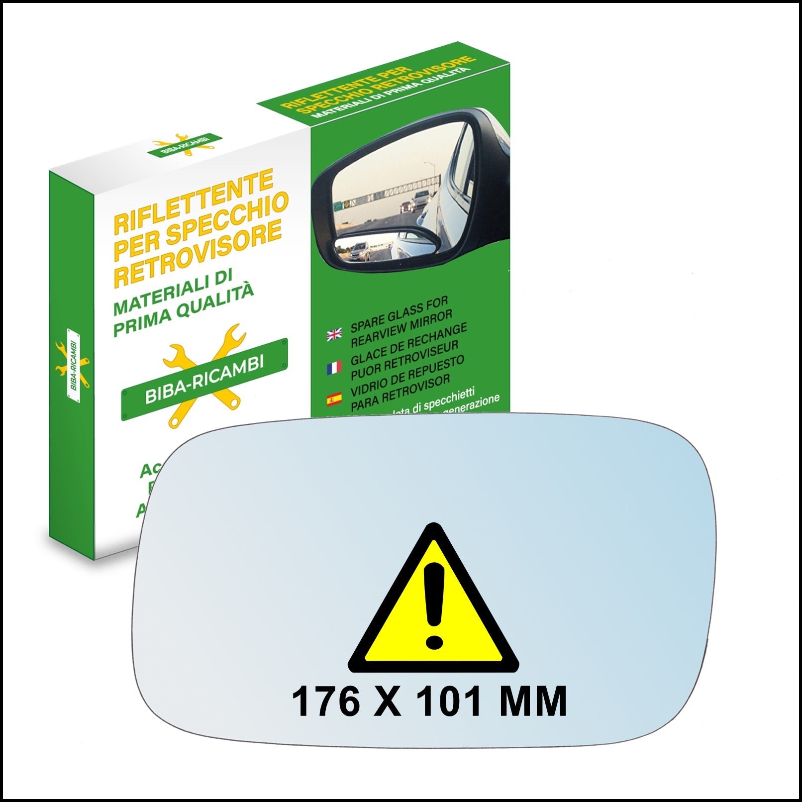Vetro Specchio Retrovisore Lato DX Compatibile Per VW Passat dal 1990-1996 BIBA-RICAMBI