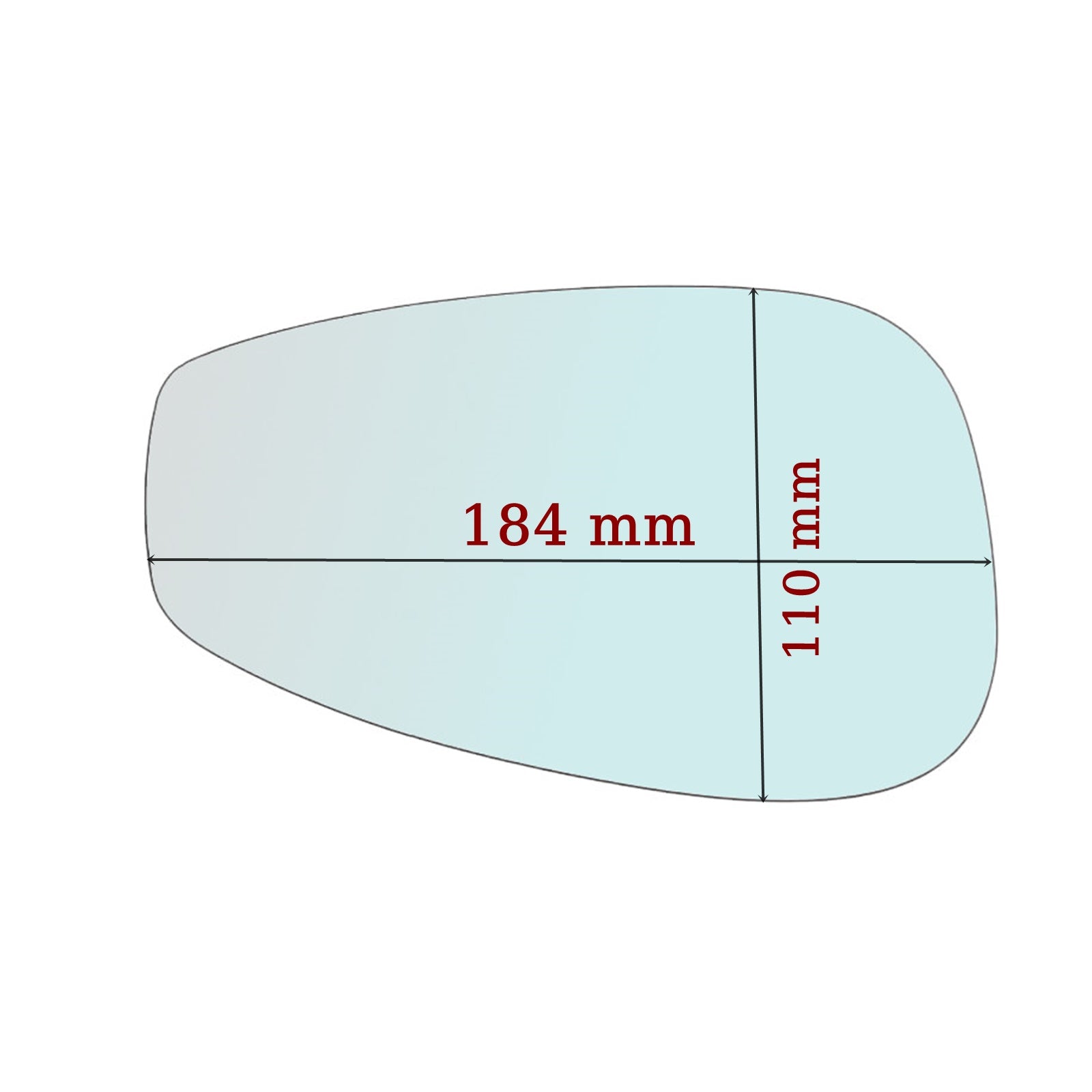 Vetro Specchio Retrovisore BLUE Lato DX Per Ferrari 458 dal 2009>