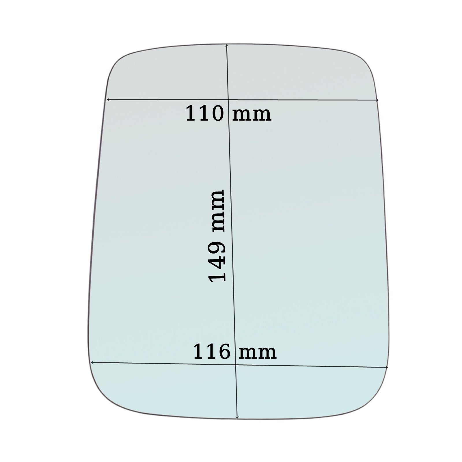 Vetro Specchio Retrovisore Lato SX-Guidatore Per Bedford dal 1970-1980