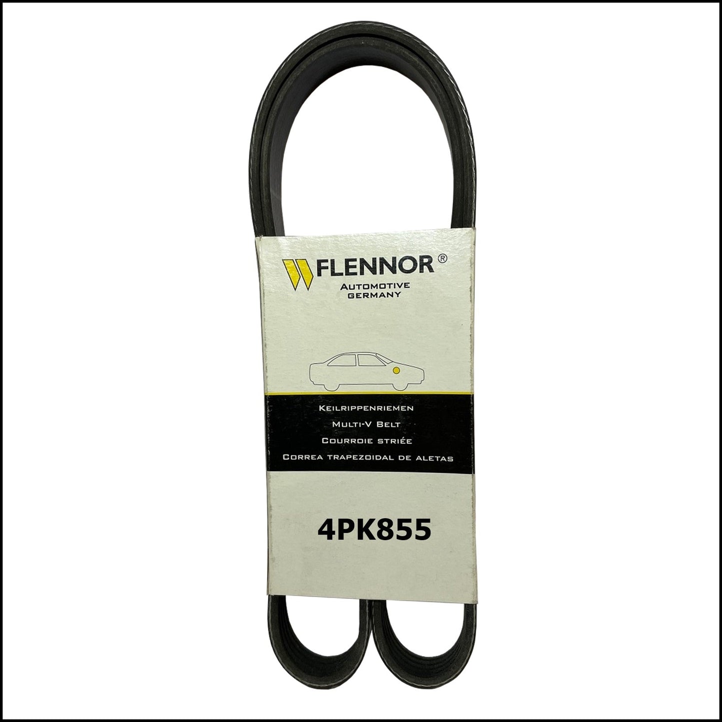 4PK855 Flennor Cinghia Servizi Poly-V Adattabile Per Audi | Bmw | Citroen | Fiat | Hyundai | Kia | Lancia | Land Rover | Mazda | Peugeot | Skoda | Subaru | Suzuki | Vw BIBA-RICAMBI