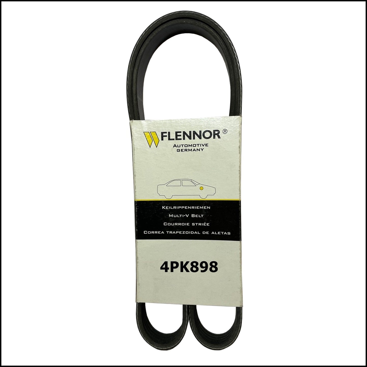 4PK898 Flennor Cinghia Servizi Poly-V Adattabile Per Chrysler | Dodge | Honda | Hyundai | Kia | Lexus | Mercedes | Nissan | Peugeot | Subaru | Suzuki | Toyota BIBA-RICAMBI