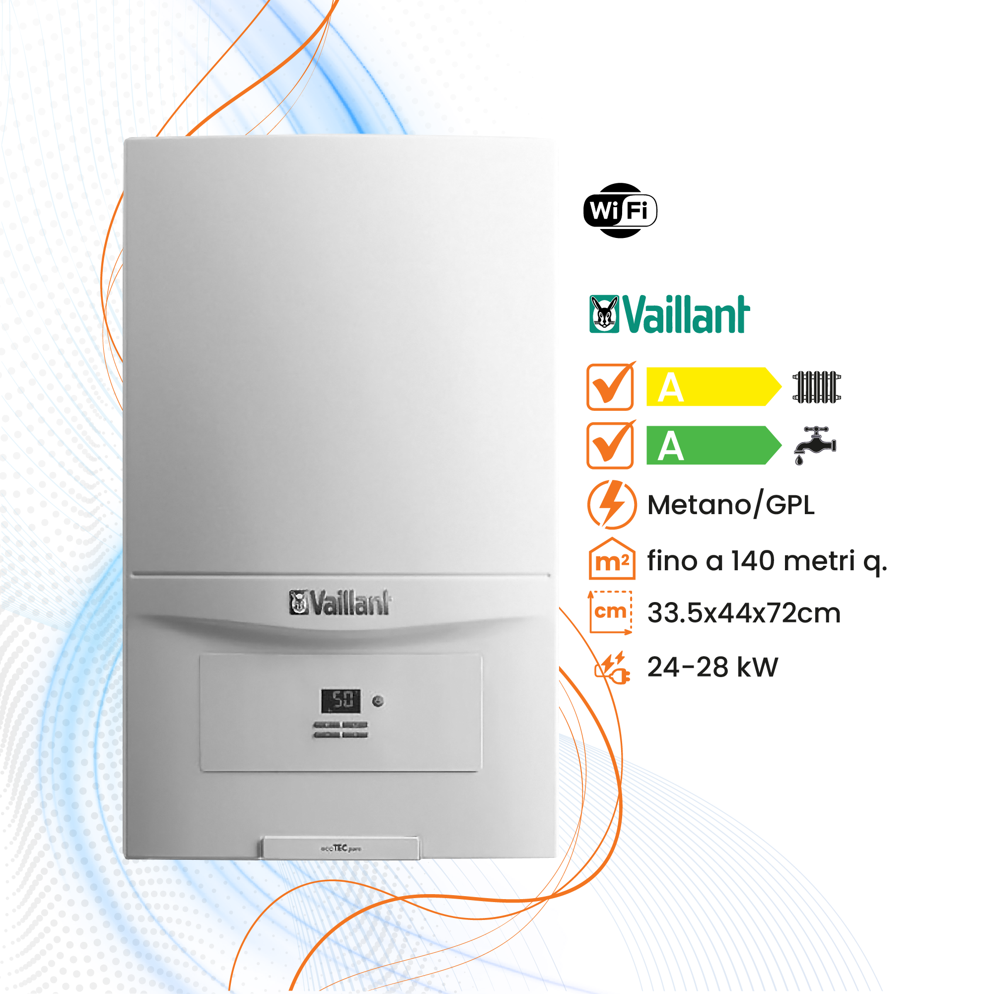 Caldaia Vaillant Ecotec Pure VMW a Condensazione + Kit Installazione Completo