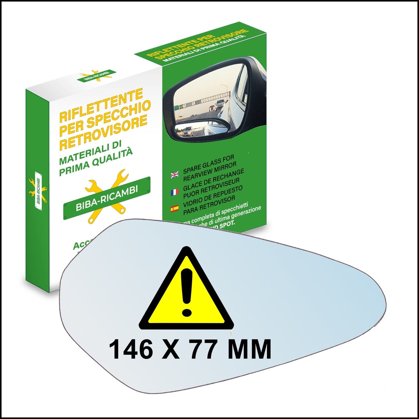 Vetro Specchietto Esterno Lato DX Compatibile Con Gilera Nexus BIBA-RICAMBI