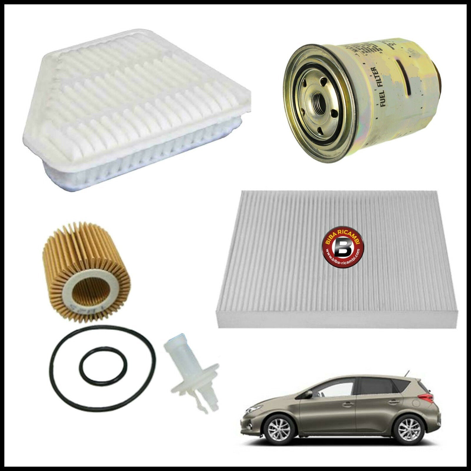 Kit Tagliando Filtri Per Toyota Auris 2.000 D-4D 91kw/124cv dal 2012> BIBA-RICAMBI