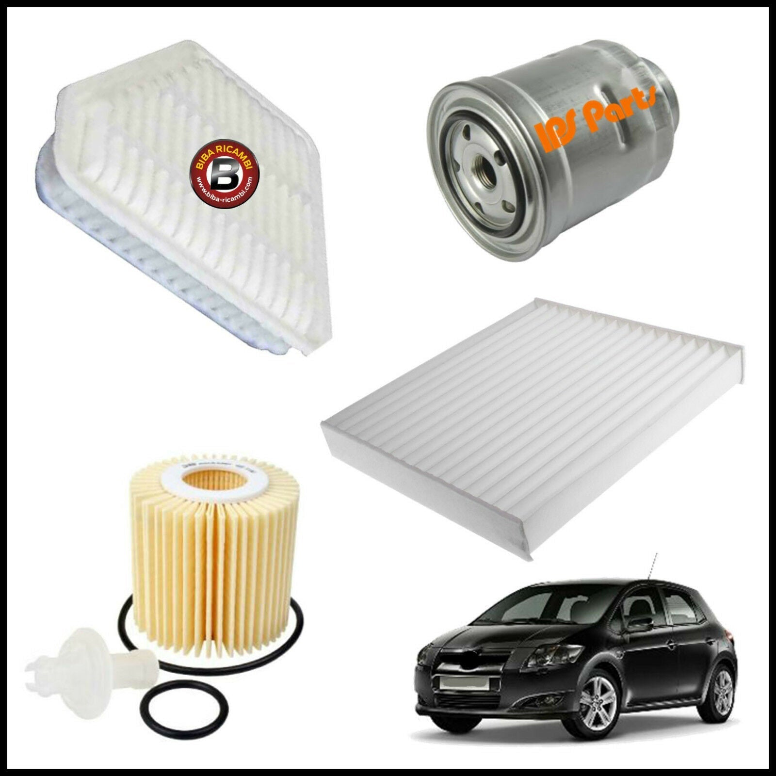 Kit Tagliando Filtri Per Toyota Auris 1.400 D-4D 66kw/90cv dal 2007> BIBA-RICAMBI