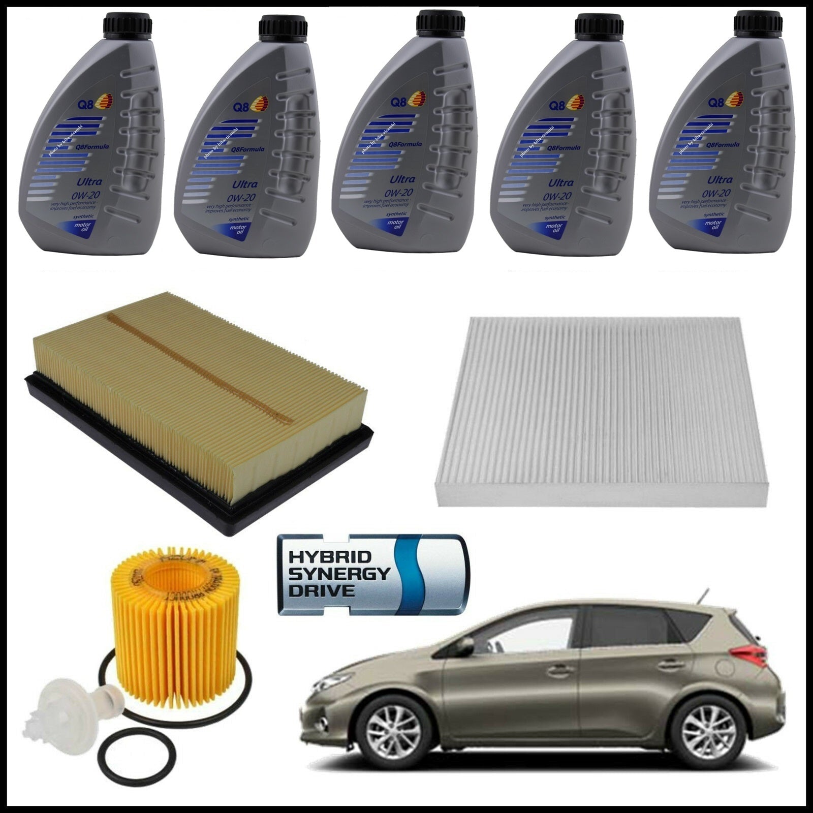 Kit Tagliando Olio | Filtri Per Toyota Auris II Hybrid 1.800 73kw/99cv dal 2012> BIBA-RICAMBI