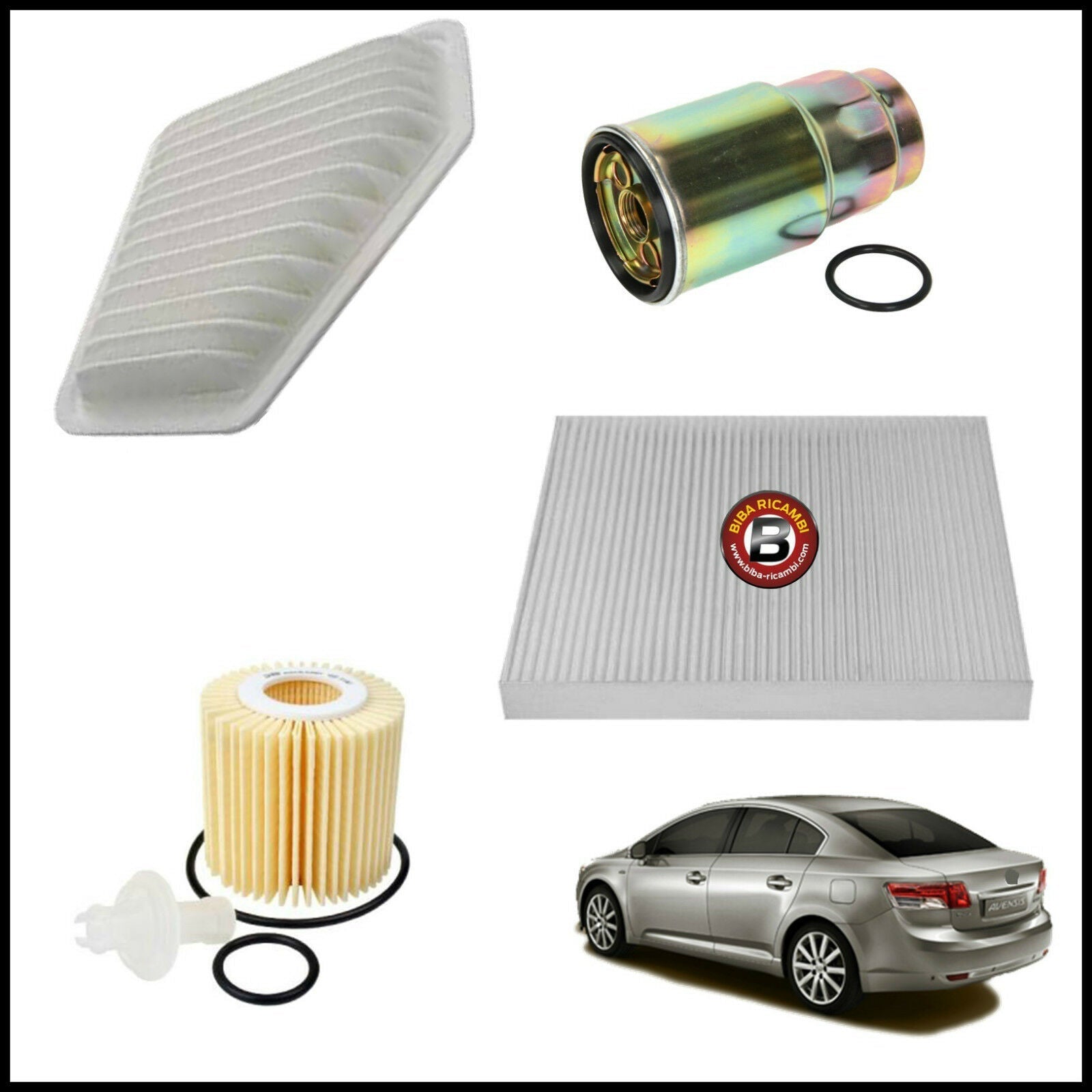 Kit Tagliando Filtri Per Toyota Avensis 2.000 D-4D 93kw/126cv dal 2009> BIBA-RICAMBI