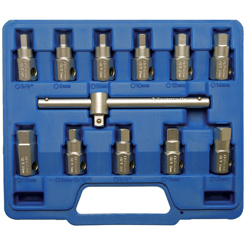Set 12 Pz Chiavi Per Tappi Scarico Olio Art.BGS1017 BIBA-RICAMBI